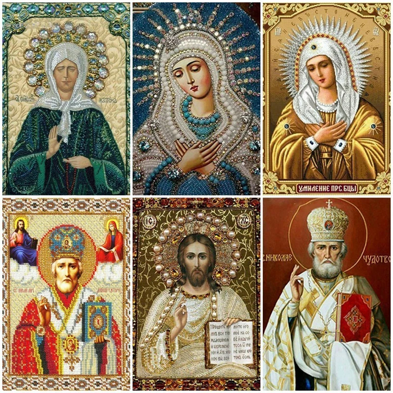 Diamond-Mosaic-Jesus-Full-Square-Round-5D-Diamond-Painting-Seraphim-of-Sarov-saint-Embroidery-Christmas-home