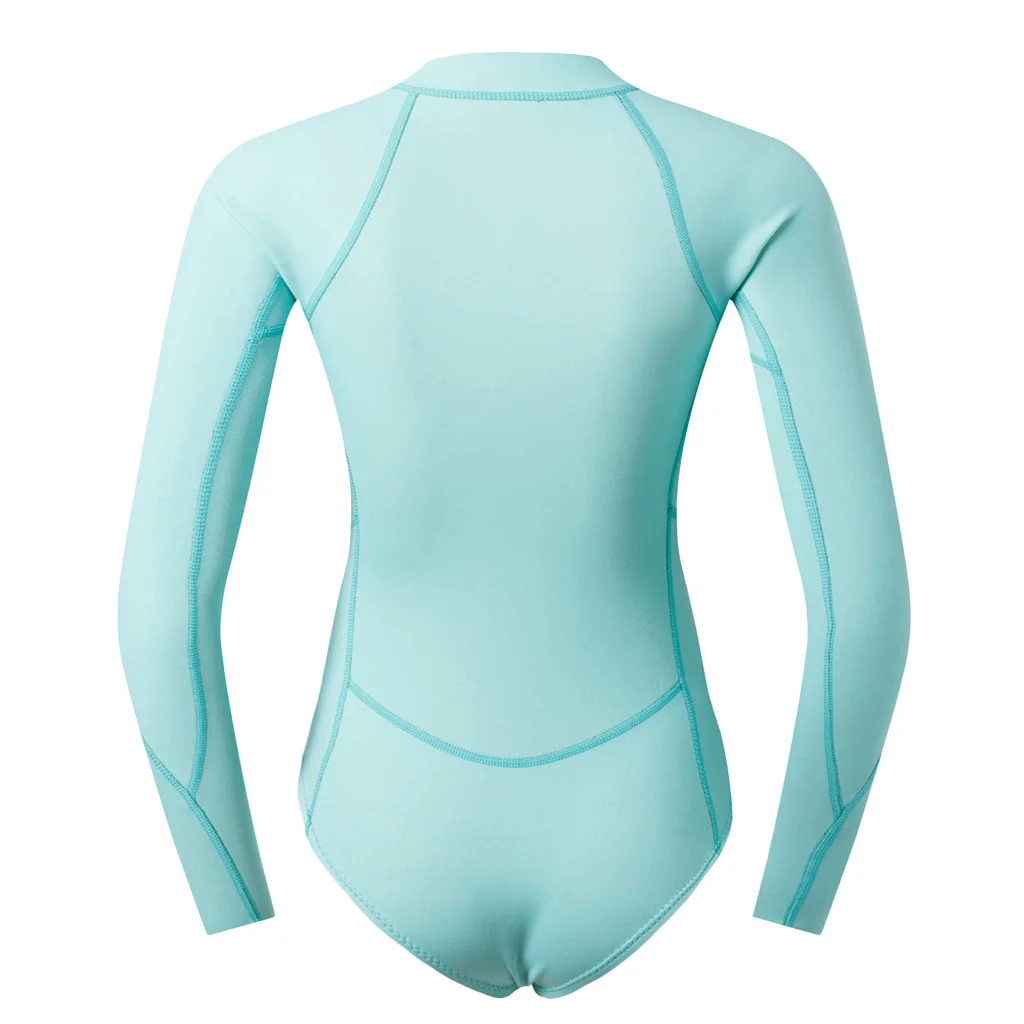 Shorty Wetsuit 2MM Neoprene Front Zip Winter Swimwear Diving Suit Blue for Women with One Dive Equipment Bag