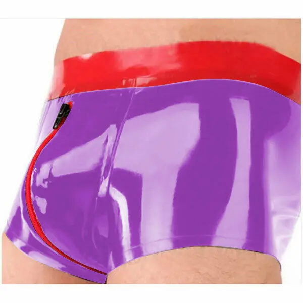 Latex Rubber Waterproof Sports Boxer Shorts with Zipper S-XXL men underwear
