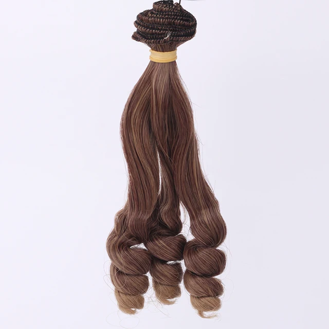 Adollya BJD Doll Accessories Curls Wigs Hair for Dolls Hair Row DIY High-Temperature Tress for Dolls Hair 15*100cm 5