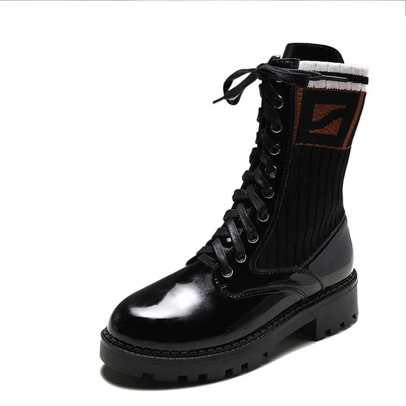 Высококачественные Женские Ботинки Martin британские вязаные женские ботильоны из