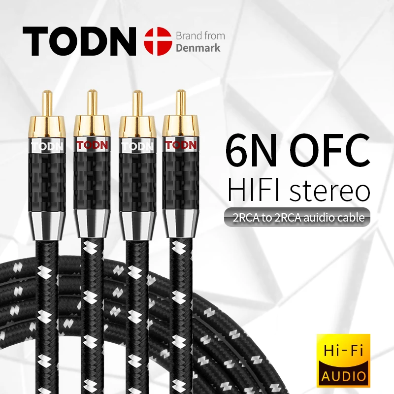 TODN HIFI Stereo 1 Pair RCA Cable High-performance Premium Hi-Fi Audio cable 2RCA to Interconnect | Электроника