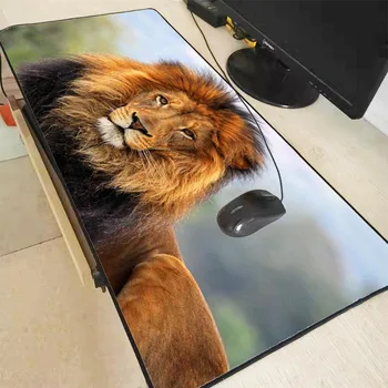 

Mairuige 90X40CM Lion animal Extra Large Mouse Pad Gaming Mousepad Anti-slip Natural Rubber Gaming Mouse Mat with Locking Edge