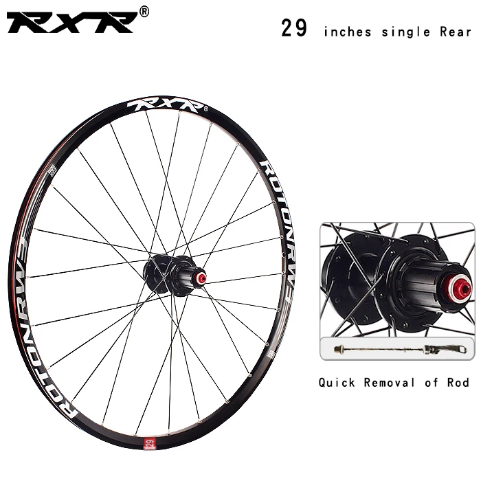 RXR 2" 24 Отверстия rw3 дисковый тормоз колеса для горного велосипеда QR ступицы MTB велосипеда 7/11 скорости колеса из сплава передние 2 задние 5 подшипники - Цвет: 29 black  Rear  QR