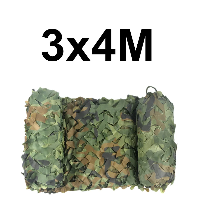WELEAD 3x4M Reinforced Camouflage Net Military White Blue Sand Black for Outdoor Awning Garden Shade Hide Mesh 3x4 4x3 3*4M 4*3M - Цвет: Woodland