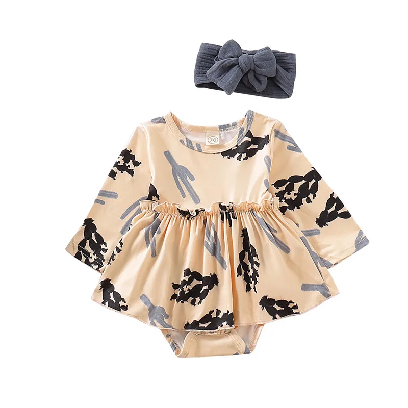 

2019 Newborn Infant Baby Girls Long Sleeve Bodysuit Romper Jumpsuit Dress Clothes