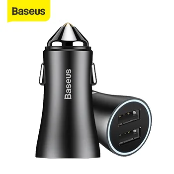 

Baseus Quick Car Charger Dual USB 3.0 Auto Vehicle Charge For Iphone X Xs Max Phone Tablet Fast Mini Car Phone Charging Adapter
