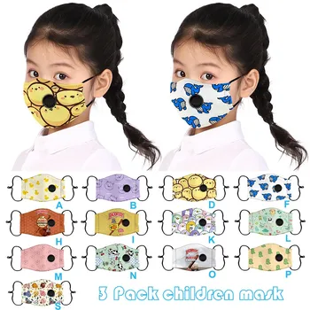 

3pcs New Face Shield Mask Children Respirator Safety Protection Washable Anti Fog Mascaras Faciais Gripe Cosplay Cartoon Masks
