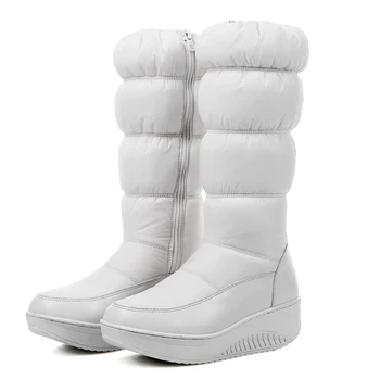 

Lucyever 2019 Winter Ladies Down Snow Boots waterproof cotton padded warm shoes woman plus size 44 non-slip casual booties women