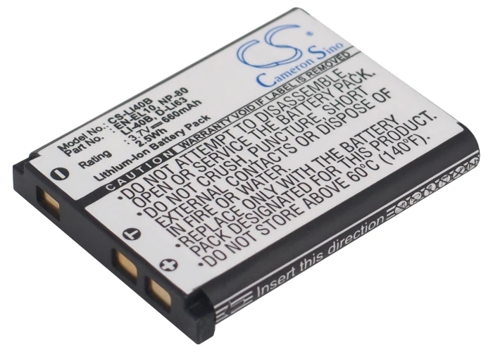 Обновленная батарея для Sanyo Xacti VPC-E1403EX, Xacti VPC-E1500TP, Xacti VPC-T1495