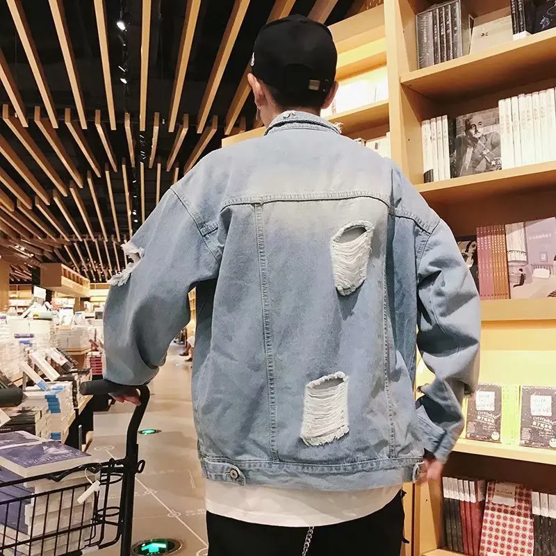 

2018 New Style MEN'S Denim Coat Korean-style Trend Slim Fit Handsome Jacket Students Casual Gown Spring And Autumn Clothes