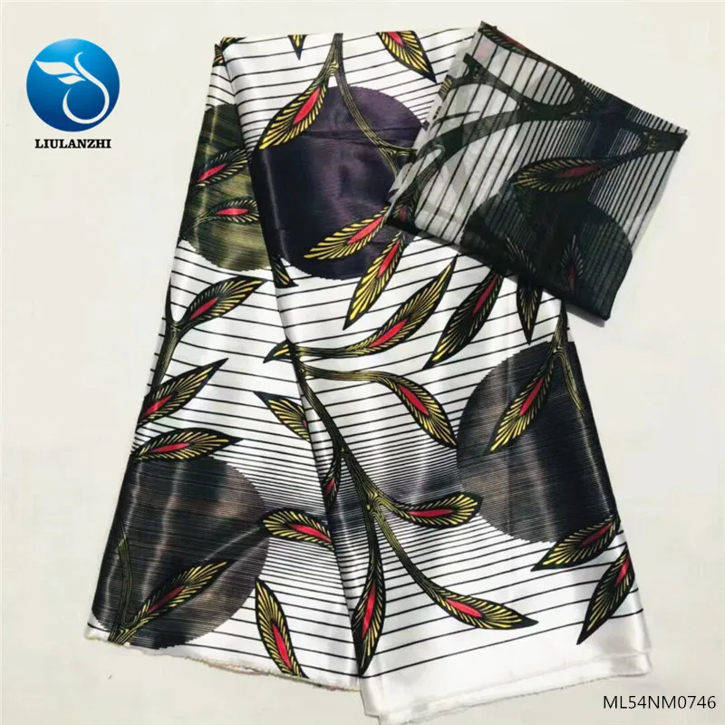 LIULANZHI африканские шелковые ткани 4+ 2 ярдов ленты шелковые принты ткань+ нигерийская атласная ткань для платья оптом ML54NM07