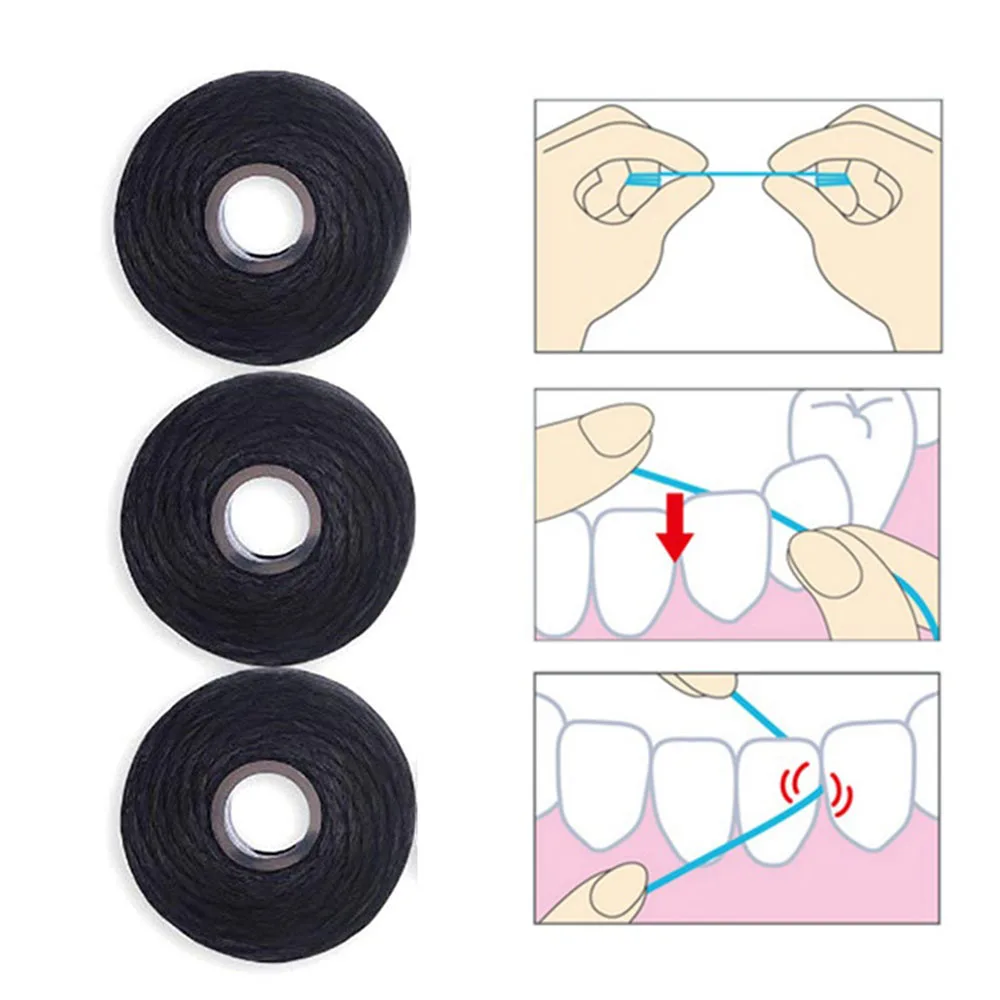 50 м бамбуковый уголь зубная нить встроенная катушка проволока зубочистка и зубная нить Замена ядро мятный вкус