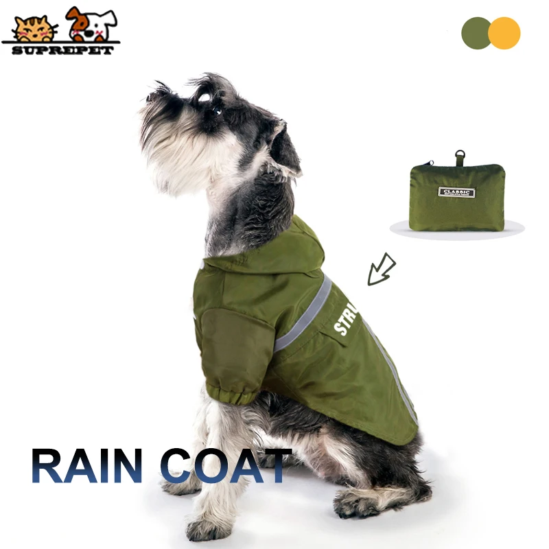 

SUPREPET Newest Pet Dog Clothes Summe Rrain Coat for Dogs Breathable Dog Raincoat 3M Reflective Rain Coat for Dogs ropa perro