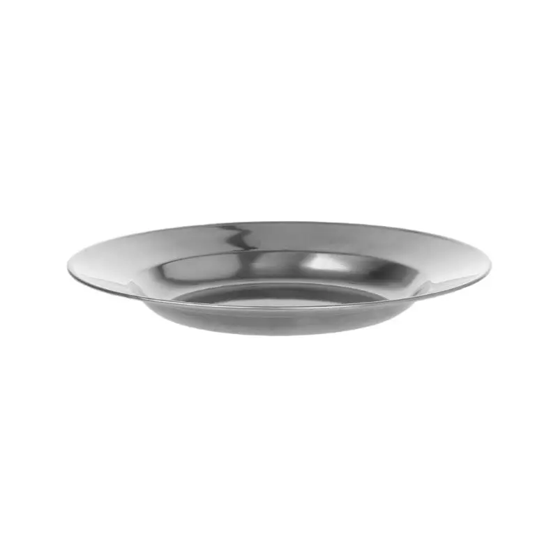 Stainless Steel Round Dinner Plate Dish Tray Container Outdoor Camping Tableware 16-24cm