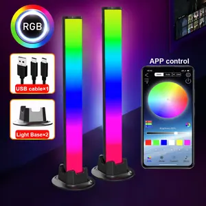 Lámpara LED RGB con Control de sonido, luces de ritmo musical, Control por aplicación, colorida, decoración de barra de luz ambiental, nueva
