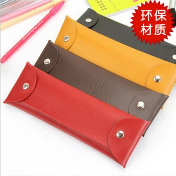 

1 PC Simplicity Originality PU Bag Cosmetic Bag Pencil Cases Pen Bag Box Pouch Zipper Coin Purse Card Holder Wallet Storage Bag