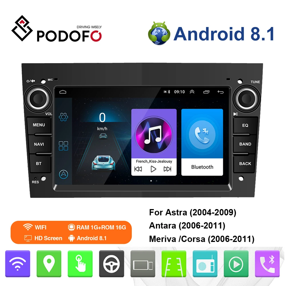 Автомобильный мультимедийный плеер Podofo стерео система на Android с GPS для Astra Meriva Vectra Antara Zafira Corsa типоразмер 2