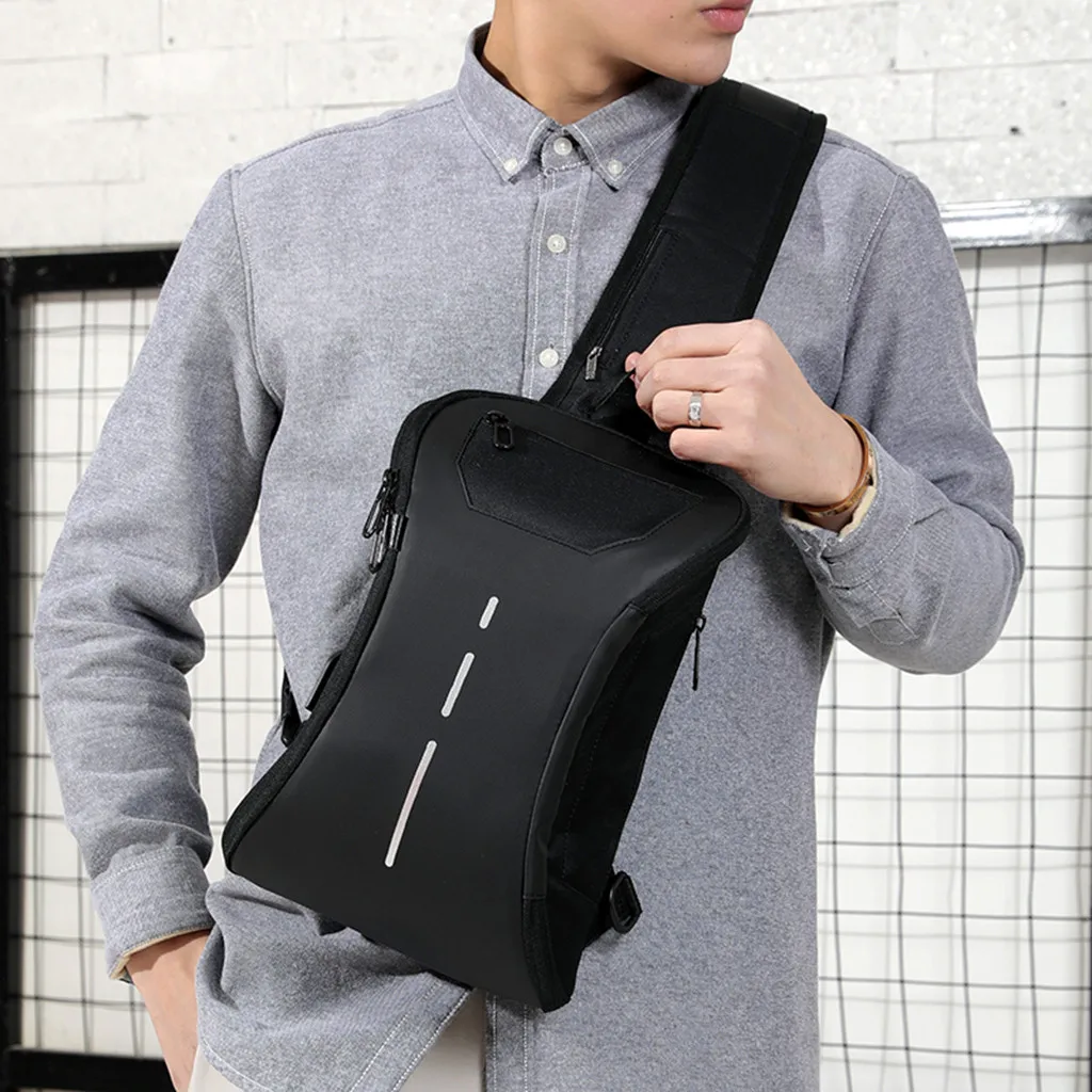 

Bag Man Cross Body Men Multifunctional Waterproof Chest Pack USB Charging Interface Sports Outdoor Crossbody Messenger Bag