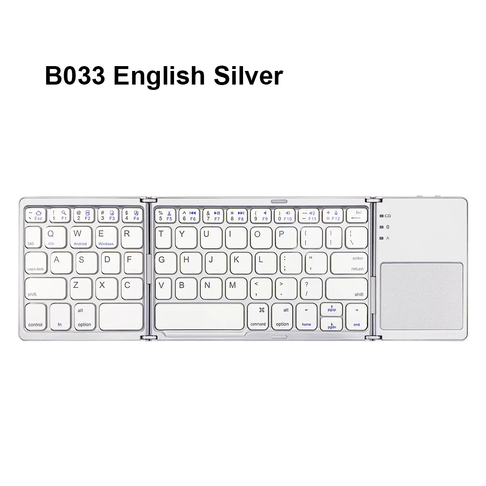 AVATTO Russian/Spanish/English B033 Mini Folding keyboard, Wireless Bluetooth Keyboard with Touchpad for Windows, Android, IOS magic keyboard pc Keyboards