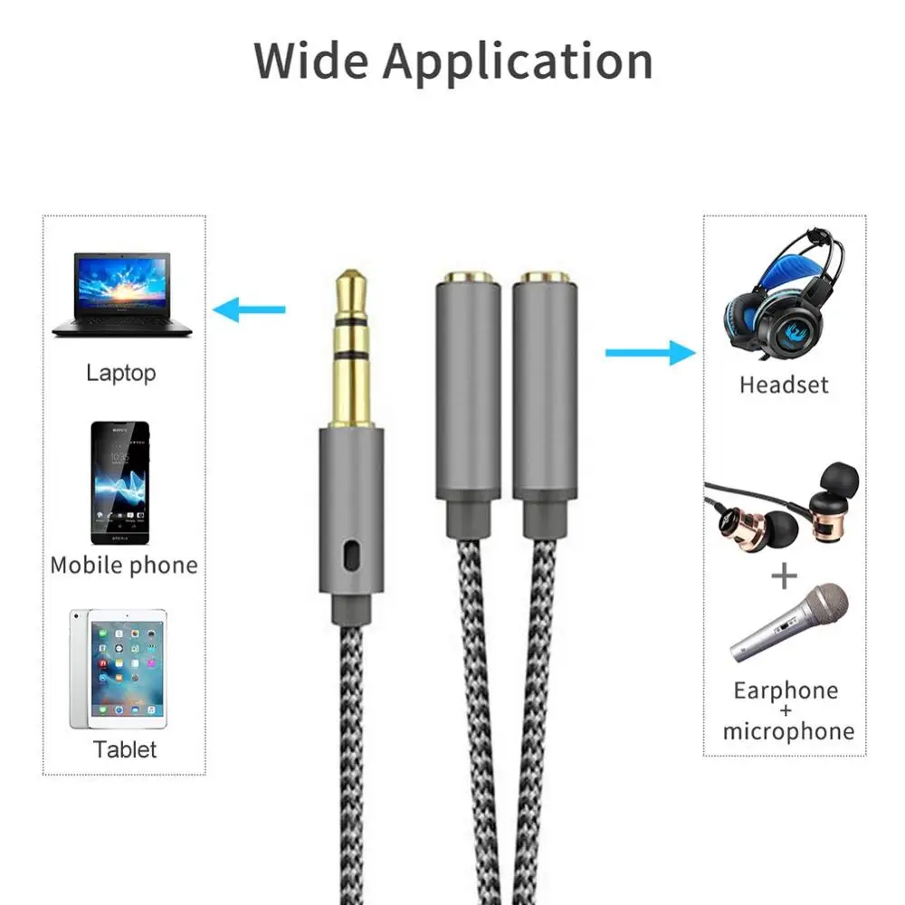 3.5mm audio cable Phone headset computer headset microphone combo conversion head adapter splitter