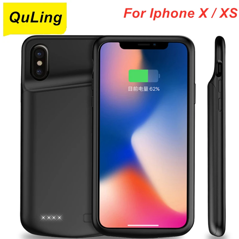 

QuLing 4000 мАч для IPhone X, чехол для аккумулятора XS, силиконовый гелевый Аккумулятор с аудиовыходом, зарядное устройство, чехол для IPhone XS, чехол для аккумулятора