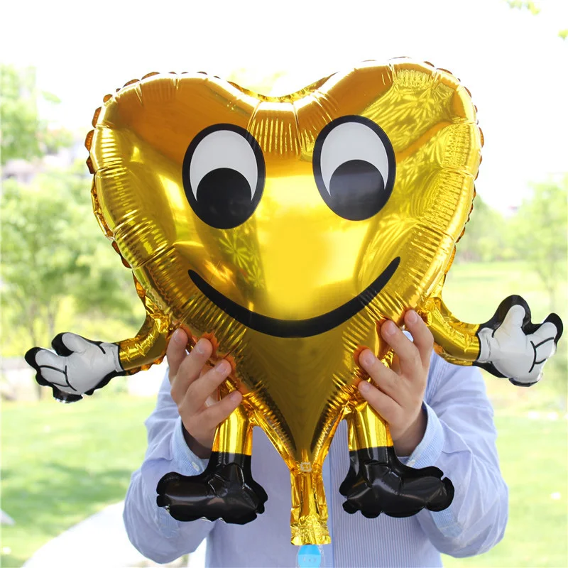 

Gold Funny face Balloons Big Eyes Smiley Face Expression red foil Balloons Happy Birthday Party Decoration Inflatable Air Ballon