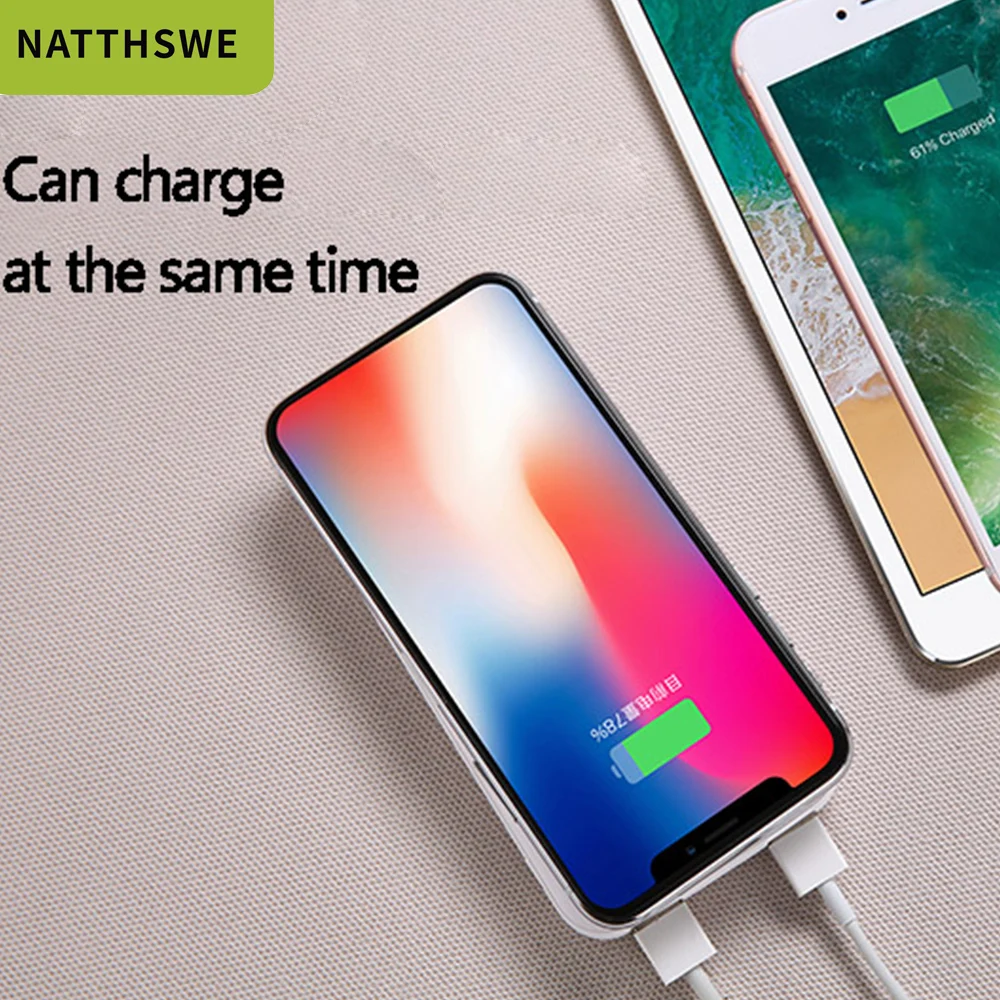  NATTHSWE Wireless Charging Ultra-thin 20000mAh Capacity Mobile Power Bank Suction Cup Type Portable