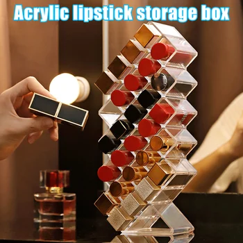

10/16/28 Grids Acrylic Makeup Organizer Storage Box Cosmetic Lipstick Box Case Holder J2Y