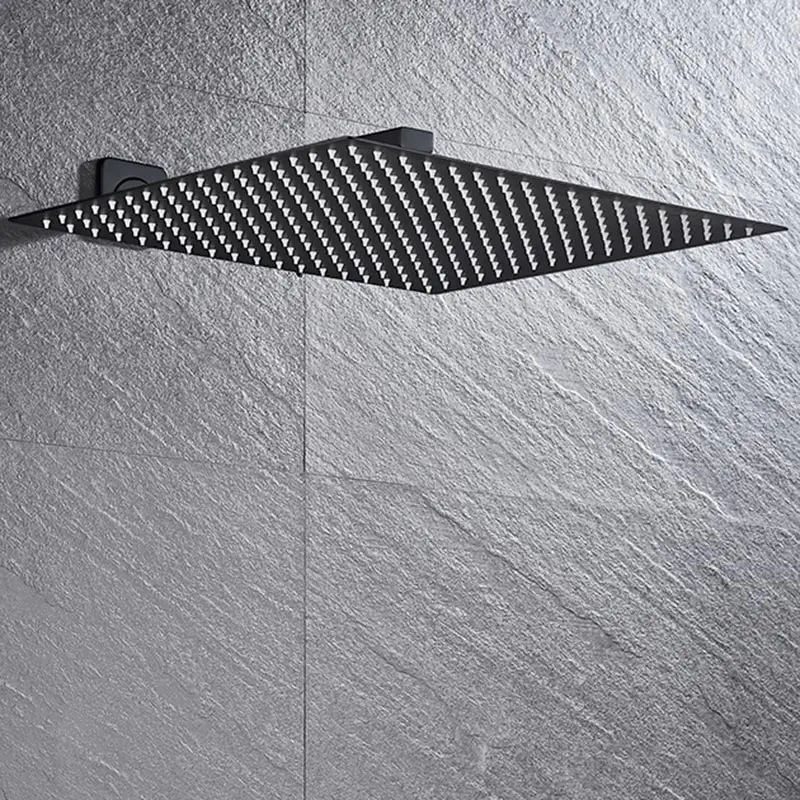 Wall Matte Black Новая роскошная 16 дюймовая душевая головка для дождя матовая черная большая верхняя душевая головка с креплением на стену аксессуары для душевой и ванной - Цвет: Wall Matte Black