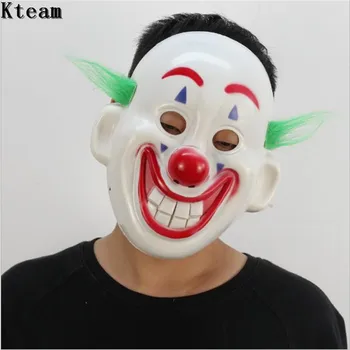 

New Hot Halloween Mask Horror Clown with Hair Funny Face Mask Party Prop Masquerade Mask for Halloween Masquerade Dance Show