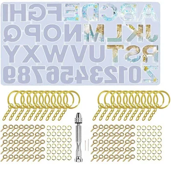 

Alphabet Resin Silicone Mold Set Reverse Casting Alphanumeric Epoxy Resin Mold, for Key Chains, Bracelets, Pendants