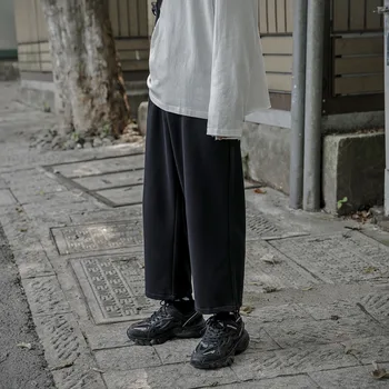 

Winter New Plus Velvet Track Pants Men's Fashion Solid Color Casual Pants Man Streetwear Hip-hop Loose Straight Trousers Male