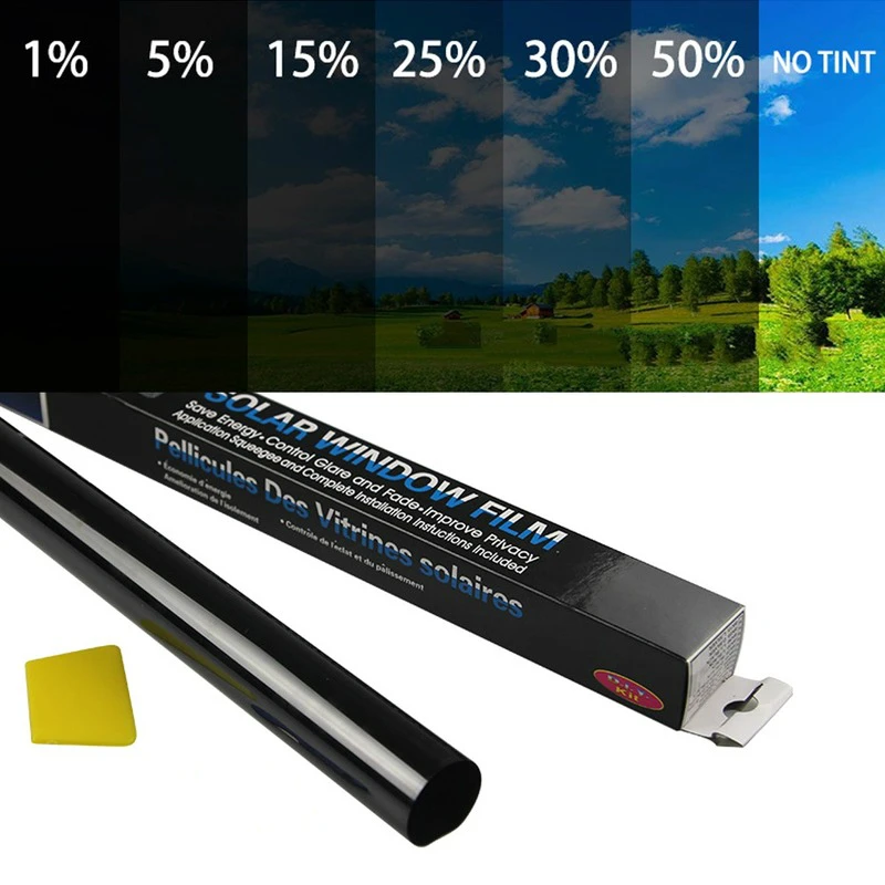 300cm x 50cm negro ventana del coche láminas tinte película de tintado rollo coche Auto Home Window Glass Summer Solar UV Protector película, adhesivo