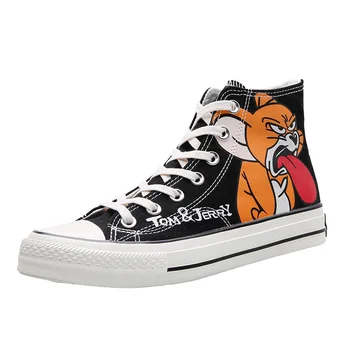 

2020 Hight-top Canvas Shoes New Style Online Celebrity MEN'S SHOES Casual Versatile Chinese-style Hand-Painted Graffiti