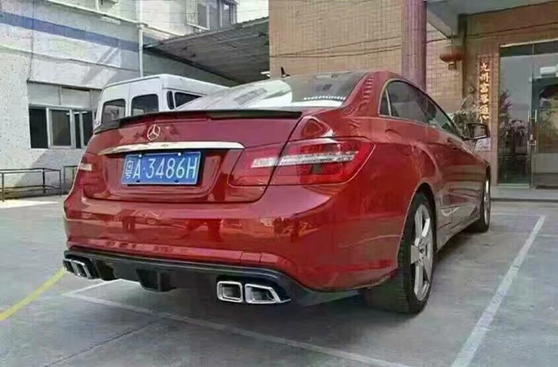 Карбоновый задний диффузор для автомобиля, спойлер для Mercedes Benz W207 C207 Coupe, 2 двери, E63 AMG, только трансформируемая 2009-2012 двухсторонняя антенна