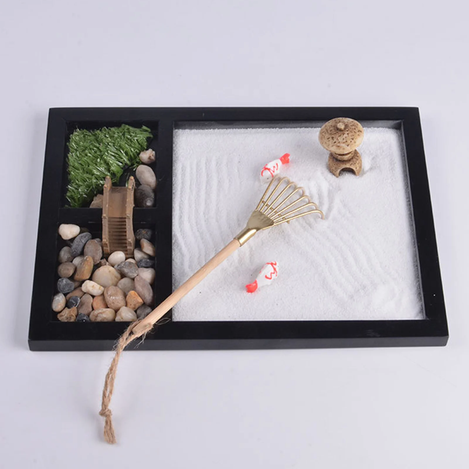 U&S Kit de jardin zen miniature - Jardin zen japonais - Soulage le stress -  Méditation - Jardin zen - Mini table - Jardin zen - Bureau à domicile :  : Jardin
