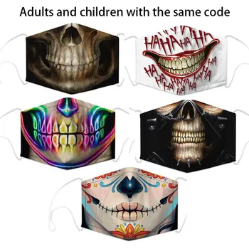 

hot new cartoon adult children's anti-spray masks 3D digital printing plug-in chip protective mask with 2 filter chips