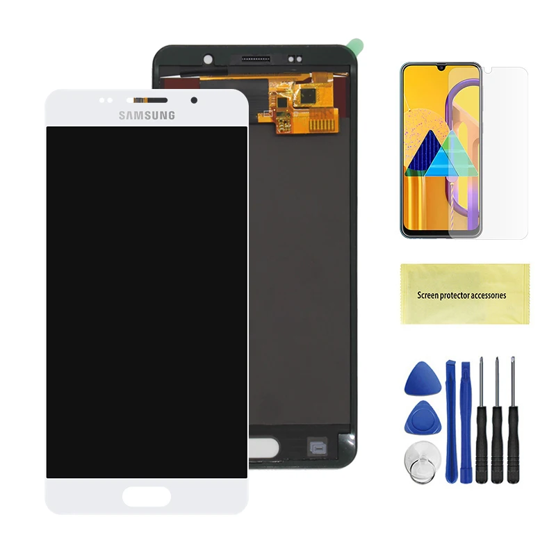 A510F ЖК-дисплей для Samsung Galaxy A5 A510 A510FD A510M A510Y ЖК-дисплей Дисплей кодирующий преобразователь сенсорного экрана в сборе для регулировки яркости