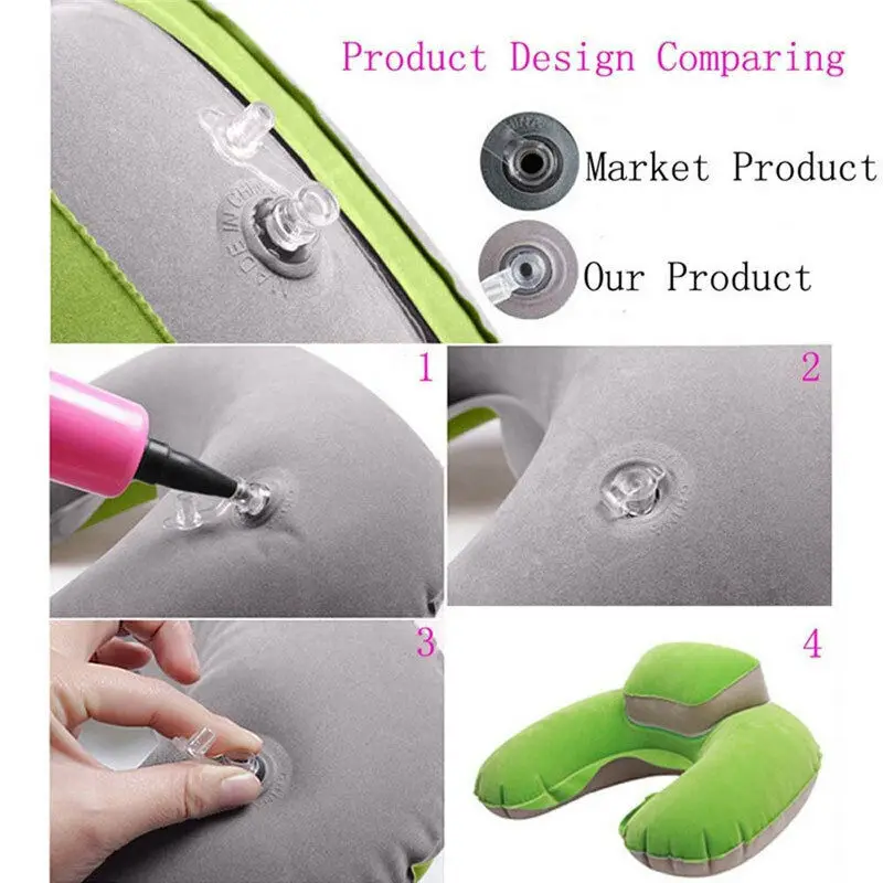 Hot Inflatable Travel Neck Pillow Soft Air U Shaped Car Head Rest Support for Travel Office Nap Head Rest Cushion Neck Pillow 6