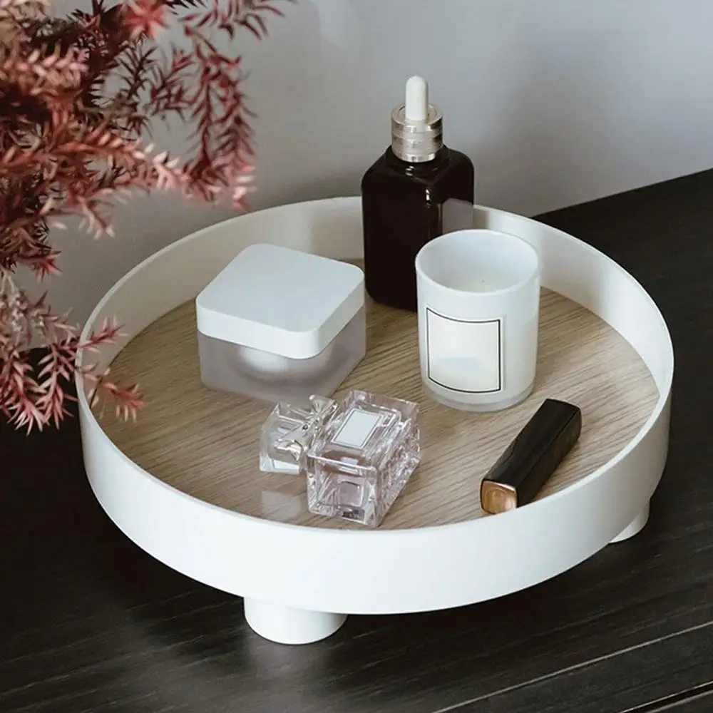 

Nordic Decorative Round Storage Tray Organizer Kitchen Organizer Tray Plastic Jewelry Tray for Jewelry Fruit Cupcake Organizer