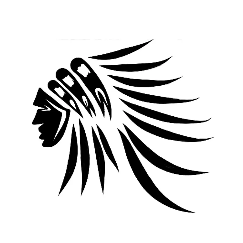 

12*11.5CM Fashion Indian Head FEATHER Accessories Vinyl Cool Car-styling Black/White Auto Sticker for Hyundai Chevrolet Buick