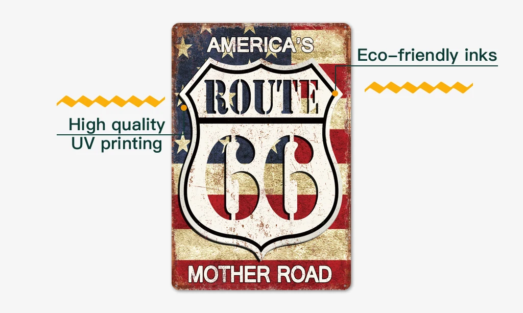 Route 66 Оловянная вывеска винтажная металлическая вывеска винтажный Ретро Декор стены гаража для бара паба клуба человек пещера АЗС
