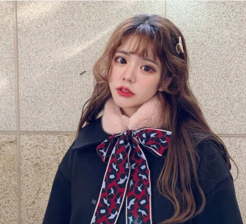 Pink scarf YUZOE женский шарф из искусственного кроличьего меха, плюшевый Шелковый Леопардовый Теплый зимний шарф, подарок для друзей - Цвет: Pink scarf