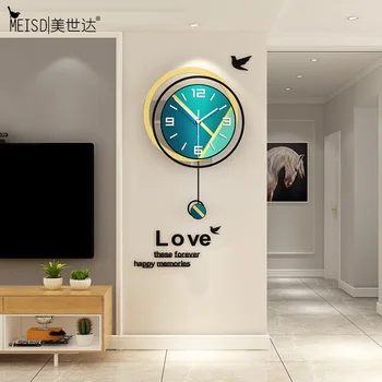

MEISD Pendulum Wall Clock Creative Modern Design Hanging Print Watch Home Decor Free Stickers Horloge Living Room Free Shipping