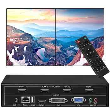 

4 Channels TV Video Wall Controller 2x2 for HDMI VGA DVI Video Splicing