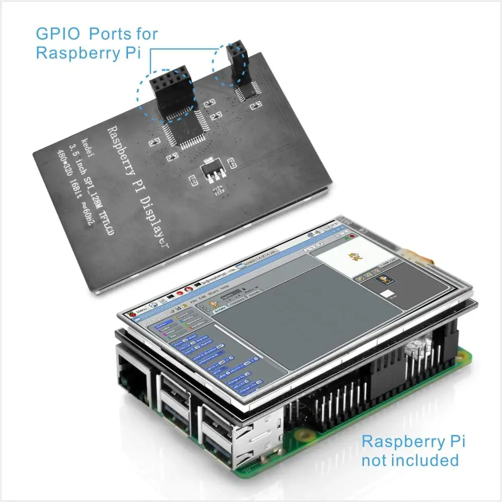 OSOYOO 3,5 дюймовый ЖК-сенсорный экран TFT SPI дисплей монитор для Raspberry Pi 3 B+, Pi 3, Pi 2, Pi Zero