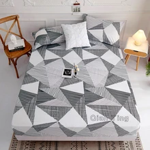 Nouveau Produit 1pc 100% polyester impression drap housse avec quatre coins et bande élastique draps taies d'oreiller besoin d'une commande