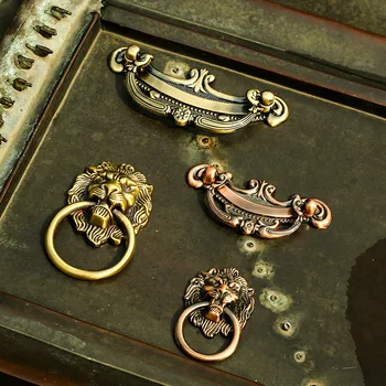 

Classical Retro Kitchen Furniture Cabinet Handle, Bedside Cabinet Single Hole Drawer Knob, Zinc Alloy Ceramic Wardrobe Door Pull