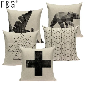 

Thickened Ethnic Style Textiles Geometric Pattern Sofa Covers 45Cmx45Cm Square Sofa With Bed Printed Pillow Case